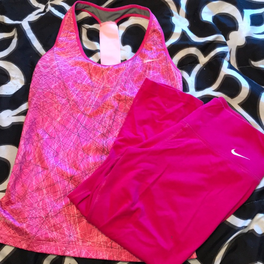 Pink Nike workout set